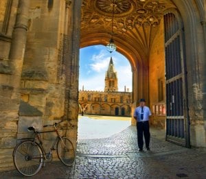 Image shows the entrance of Christ Church, Oxford.